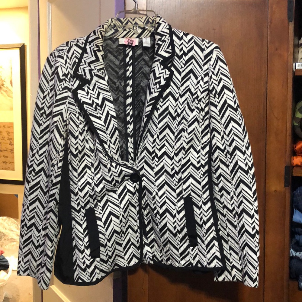 Black and white blazer